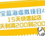 淘宝蓝海虚拟项目4.0，15天快速起店，单天利润200到2000元-林文副业站