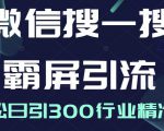 微信搜一搜霸屏引流课，打造被动精准引流系统，轻松日引300行业精准粉-林文副业站