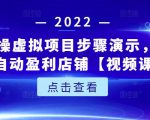 新人实操虚拟项目步骤演示，0基础打造自动盈利店铺【视频课程】-林文副业站
