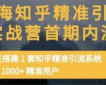 痴海知乎精准引流实战营1-2期，30天搭建1套知乎精准引流系统，引流1000+精准用户-林文副业站