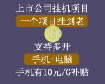 正规挂机项目，支持手机电脑一起挂，支持虚拟机多开，可以挂到老-林文副业站