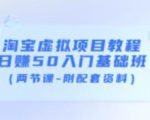 淘宝虚拟项目教程：日赚50入门基础班（两节课-附配套资料）-林文副业站