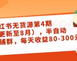 小红书无货源第4期（更新至8月），半自动店铺群，每天收益80-300-林文副业站