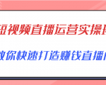 短视频直播运营实操班，直播带货精细化运营实操，教你快速打造赚钱直播间-林文副业站