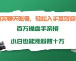 搞笑聊天账号，轻松入手高效变现，百万操盘手亲授，小白也能涨粉数十万-林文副业站