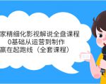 独家精细化影视解说全盘课程，0基础从运营到制作，赢在起跑线（全套课程）-林文副业站