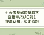 七天零基础带货教学，直播带货从0到1，提高认知，少走弯路-林文副业站