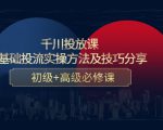 千川投放课：0基础投流实操方法及技巧分享，初级+高级必修课-林文副业站