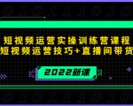 2022短视频运营实操训练营课程，提升短视频运营技巧+直播间带货技巧-林文副业站