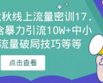 2023秋秋线上流量密训17.0：包含暴力引流10W+中小卖家流量破局技巧等等-林文副业站