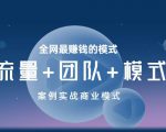 王冲老师《流量+团队+模式》商业模式实战课，全网最赚钱的模式-林文副业站