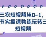 三农短视频从0~1，​30节实操课教练玩转三农短视频-林文副业站