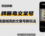 2023抖音快手毒文案新玩法，牌匾文案号，起号快易变现-林文副业站