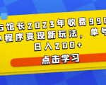 D1G馆长2023年收费990的抖音小程序变现新玩法,单号轻松日入200+-林文副业站