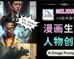 Midjourney V4版本操作教程：2个简单参数，完成漫画生成，人物创建-林文副业站