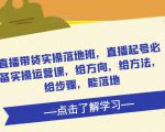 直播带货实操落地班，直播起号必备实操运营课，给方向，给方法，给步骤，能落地-林文副业站