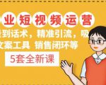 5套·美业短视频运营课从场景到话术·精准引流·吸金文案工具·销售闭环等-林文副业站