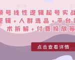 视频号线性逻辑起号实战课：底层逻辑+人群选品+平台区别+话术拆解+付费投放等！-林文副业站