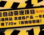 全自动变现项目第2期：搭建网站卖虚拟产品一年躺赚了20w【保姆级教程】-林文副业站