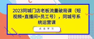 2023同城门店老板流量破局课(短视频+直播间+员工号),同城号系统运营课-林文副业站