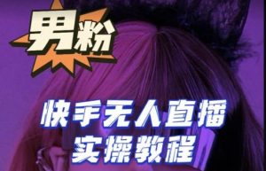 【男粉落地项目】零基础玩转男粉快手无人直播月入3w+,2023快手无人直播实操教程-林文副业站