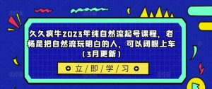 久久疯牛2023年纯自然流起号课程，老杨是把自然流玩明白的人，可以闭眼上车（3月更新）-林文副业站