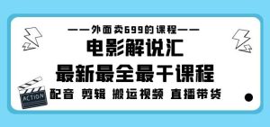 外面卖699的电影解说汇最新最全最干课程：电影配音剪辑搬运视频直播带货-林文副业站