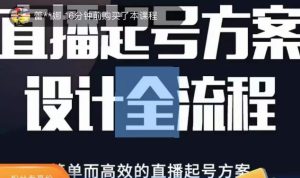 2023正价控流起号课，直播起号方案设计全流程，简单而高效的直播起号方案-林文副业站