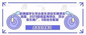 听潮阁学社汽水音乐项目实操课全流程,2023超级蓝海项目,汽水音乐推广,0粉丝也能做-林文副业站