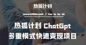 热狐计划：王大陆ChatGpt多重变现实操课，多种模式快速变现-林文副业站