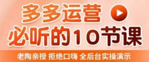 老陶电商·拼多多运营必听10节课,拒绝口嗨,全后台实操演示,花的少,赚得多,爆款更简单-林文副业站