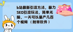 b站最新引流方法，暴力SEO引流玩法，简单无脑，一天可以量产几百个视频（附带软件）-林文副业站