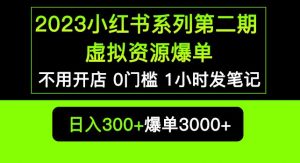 2023小红书系列第二期虚拟资源私域变现爆单，不用开店简单暴利0门槛发笔记【揭秘】-林文副业站