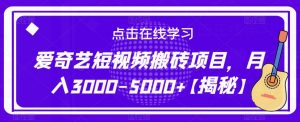 爱奇艺短视频搬砖项目，月入3000-5000+【揭秘】-林文副业站