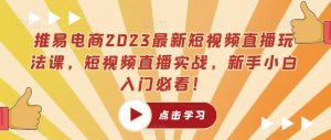 推易电商2023最新短视频直播玩法课，短视频直播实战，新手小白入门必看！-林文副业站