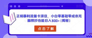 正规暴利流量卡项目,小白零基础零成本无脑照抄也能日入300+【揭秘】-林文副业站