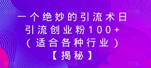 一个绝妙的引流术日引流创业粉100+（适合各种行业）【揭秘】-林文副业站