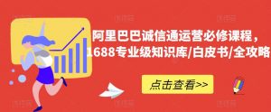 阿里巴巴诚信通运营必修课程,1688专业级知识库/白皮书/全攻略-林文副业站