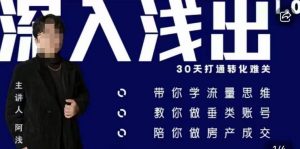 阿浅地产圈·深入浅出1.0,带你学流量思维,教你做垂直账号,陪你做房产成交-林文副业站