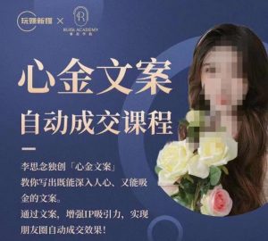 心金文案自动成交课程，教你写出既能深入人心又能吸金的文案，实现朋友圈自动成交效果-林文副业站