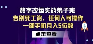 数字改运实战弟子班：告别死工资，任何人可操作，一部手机月入5位数-林文副业站
