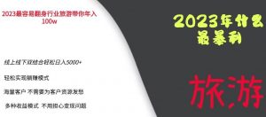2023年最暴力项目，旅游业带你年入100万，线上线下双结合轻松日入5000+【揭秘】-林文副业站