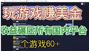 国外玩游戏赚美金平台，一个游戏60+，收益碾压国内所有平台【揭秘】-林文副业站