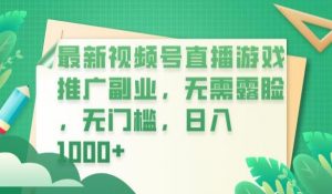 最新视频号直播游戏推广副业，无需露脸，无门槛，日入1000+【揭秘】-林文副业站