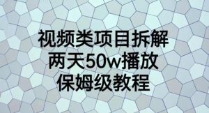 视频类项目拆解，两天50W播放，保姆级教程【揭秘】-林文副业站