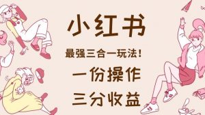 小红书最强三合一玩法,一份操作获得三份收益!【揭秘】-林文副业站