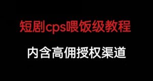 短剧cps喂饭级教学，内涵高佣授权渠道-林文副业站