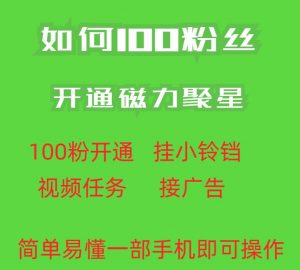 最新外面收费398的快手100粉开通磁力聚星方法操作简单秒开-林文副业站