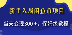 新手入局闲鱼币项目，当天变现300+，保姆级教程【揭秘】-林文副业站