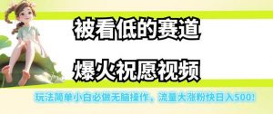 被看低的赛道爆火祝愿视频，玩法简单小白必做无脑操作，流量大涨粉快日入500-林文副业站